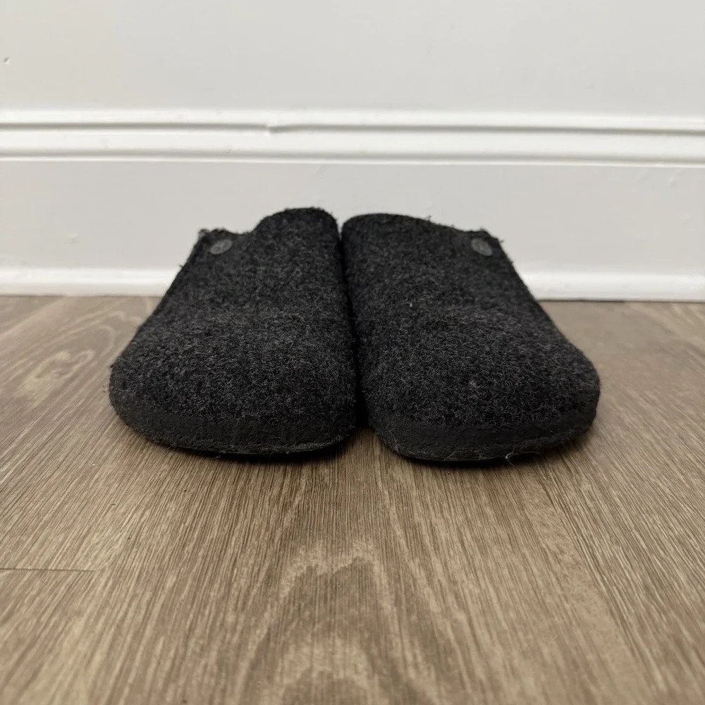 Birkenstock Zermatt Shearling Lined Clogs Felt Slippers Unisex 42 Dark Grey